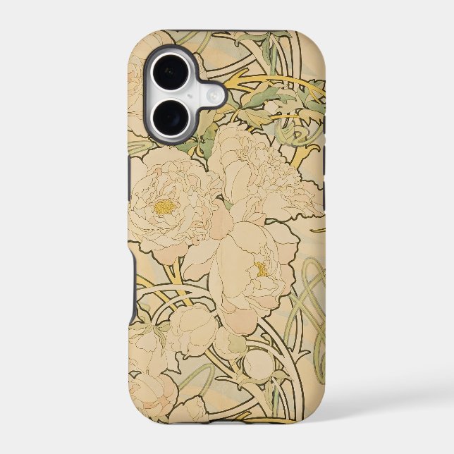  Alphonse Mucha Peonies Apple iPhone 17 Case (Back)