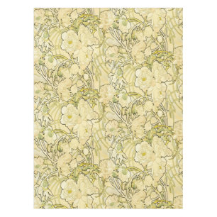 Alphonse Mucha Peonies Art Nouveau Floral Pattern Tablecloth