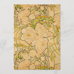 Alphonse Mucha - Peonies Invitation
