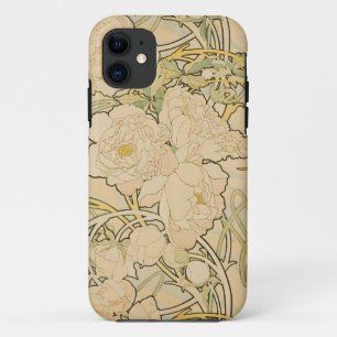 Alphonse Mucha Peonies Peony Roses Fawn 1897 iPhone 11 Case