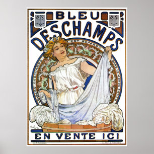Alphonse Mucha Poster: Art Nouveau- Bleu Deschamps Poster