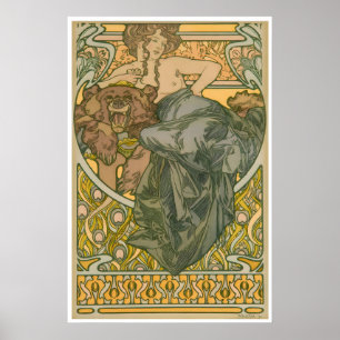 Alphonse Mucha Poster Art Nouveau Painting Belle