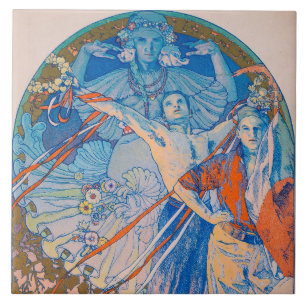 Alphonse Mucha Poster for Sokol Festival (1926) Ceramic Tile