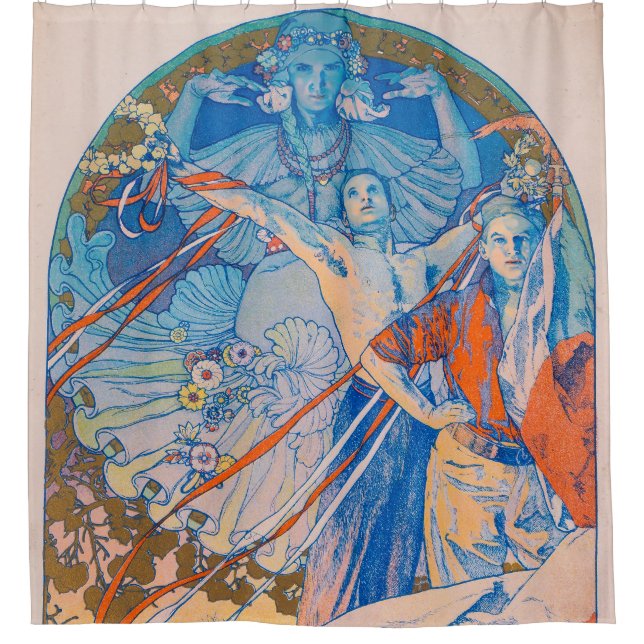 Alphonse Mucha Poster for Sokol Festival (1926) Shower Curtain (Front)
