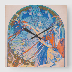 Alphonse Mucha Poster for Sokol Festival (1926) Square Wall Clock