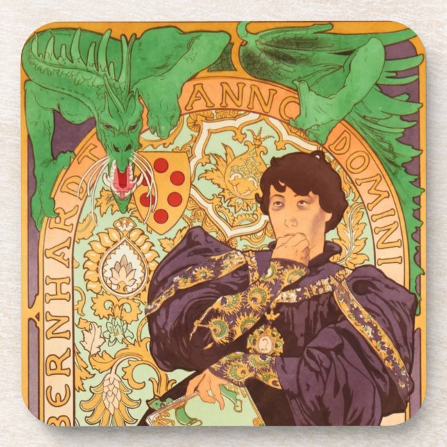 Alphonse Mucha Prince and Dragon Coaster (Front)