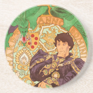 Alphonse Mucha Prince and Dragon Coaster
