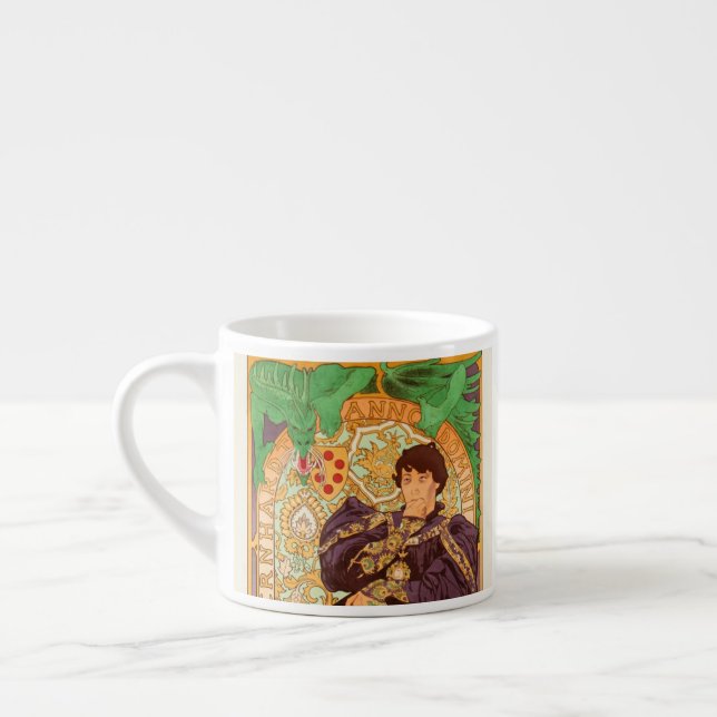 Alphonse Mucha Prince and Dragon Espresso Cup (Left)