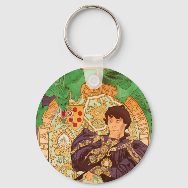 Alphonse Mucha Prince and Dragon Key Ring (Front)