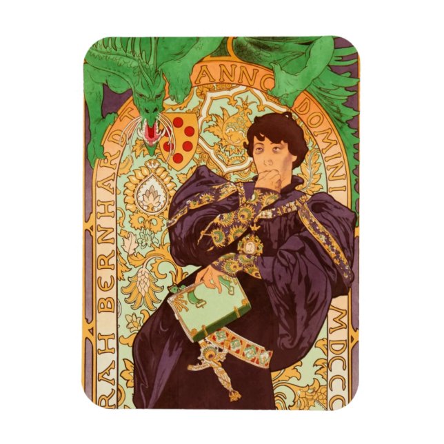 Alphonse Mucha Prince and Dragon Magnet (Vertical)