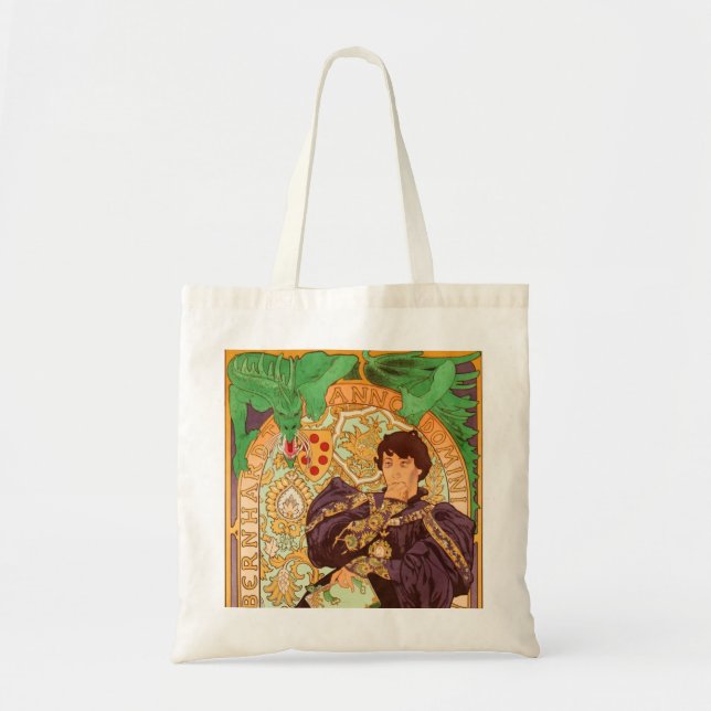Alphonse Mucha Prince and Dragon Tote Bag (Front)