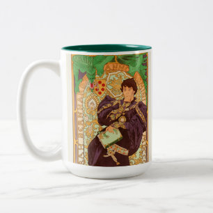 Alphonse Mucha Prince and Dragon Two-Tone Coffee Mug