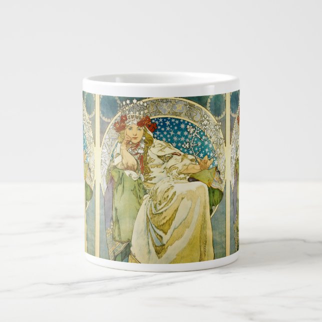 Alphonse Mucha Princess Hyacinth Art Nouveau Large Coffee Mug (Front)