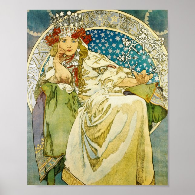 Alphonse Mucha Princess Hyacinth Art Nouveau Poster (Front)