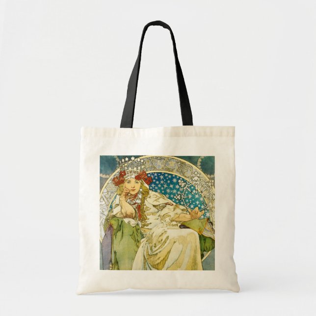 Alphonse Mucha Princess Hyacinth Art Nouveau Tote Bag (Front)