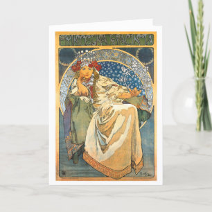 ALPHONSE MUCHA "PRINCESS HYACINTH" GREETING CARD
