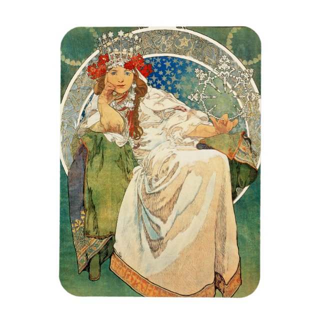 Alphonse Mucha Princess Hyacinth Magnet (Vertical)