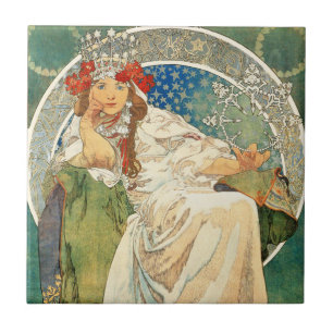 Alphonse Mucha Princess Hyacinth Tile