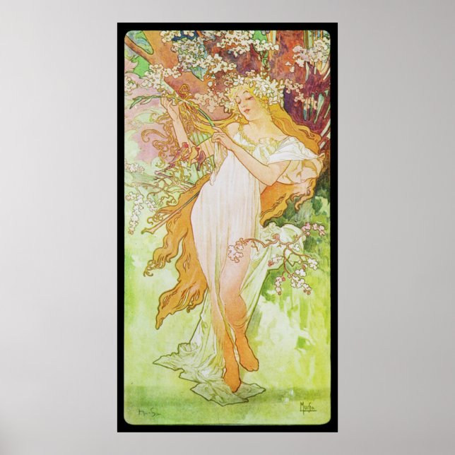 Alphonse Mucha Printemps Spring Poster (Front)