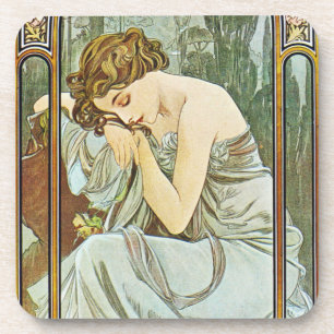 Alphonse Mucha Repos de la Nuit Coaster Set