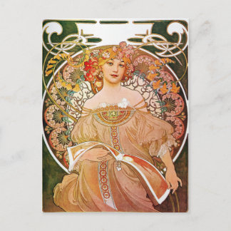 Alphonse Mucha, Reverie/Daydream, 1896. Postcard