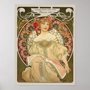 Alphonse Mucha Rêverie Daydream CC0105 Art Nouveau Poster
