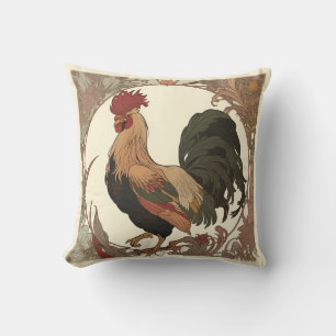 Alphonse Mucha - Rooster Cushion