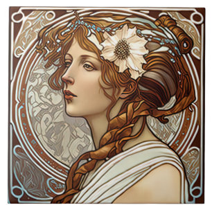 Alphonse Mucha Sarah Bernhardt Art Nouveau Ceramic Ceramic Tile