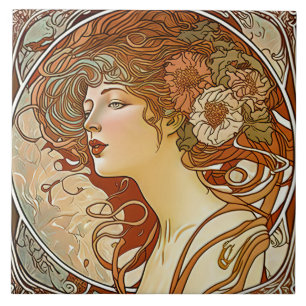 Alphonse Mucha Sarah Bernhardt Art Nouveau Ceramic Tile