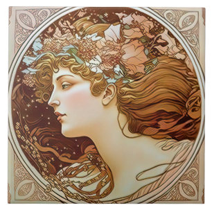 Alphonse Mucha Sarah Bernhardt Art Nouveau Ceramic Tile