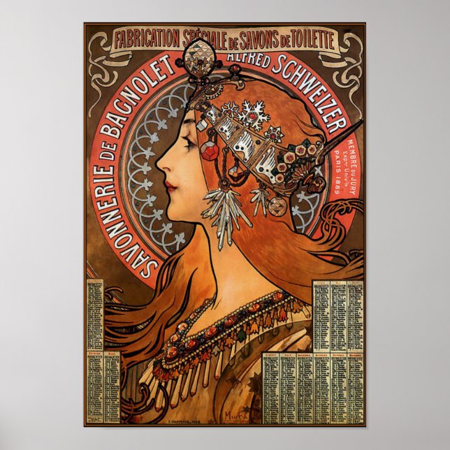 Alphonse Mucha -  Savonnerie de Bagnolet Poster (Front)