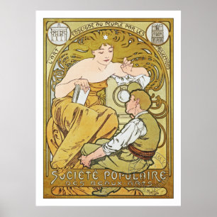 Alphonse Mucha - Société Populaire des Beaux-Arts Poster