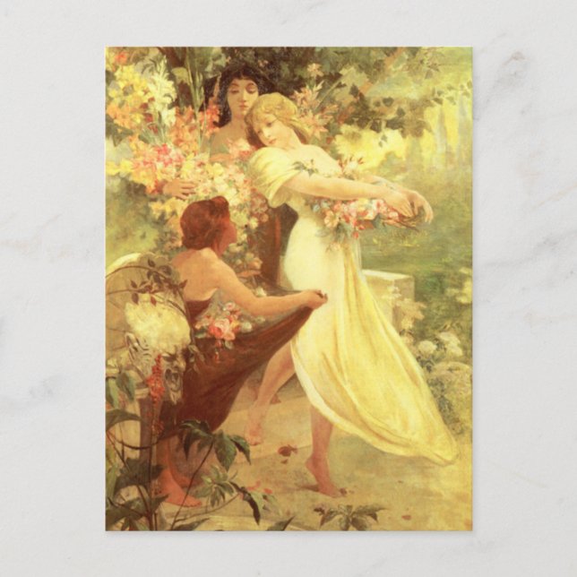 Alphonse Mucha Spirit of Spring Postcard (Front)