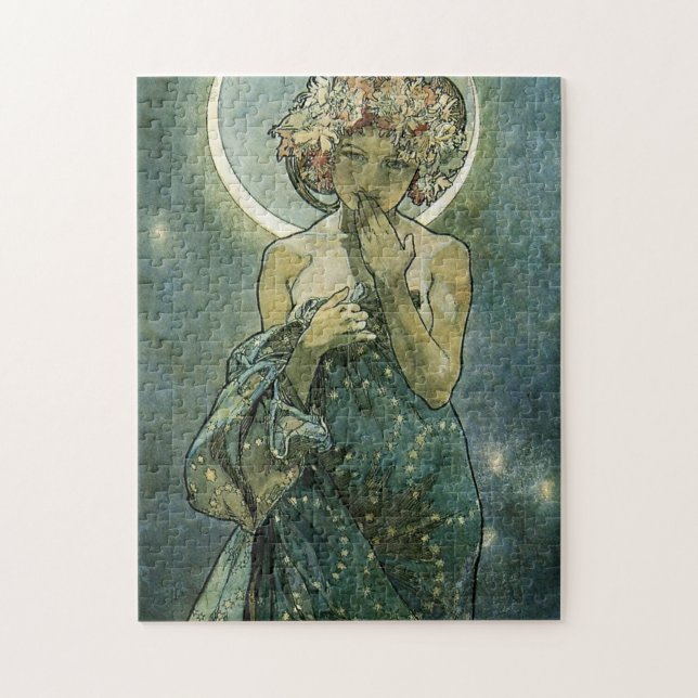 Alphonse Mucha Stunning Art Nouveau Woman #18 Jigsaw Puzzle (Vertical)