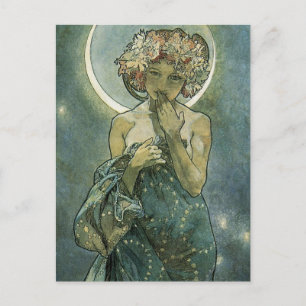 Alphonse Mucha Stunning Art Nouveau Woman #18 Postcard
