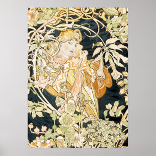 Alphonse Mucha Stunning Art Nouveau Woman #35 Poster