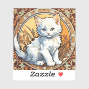 Alphonse Mucha Style Cat