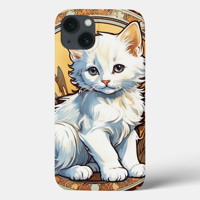 Alphonse Mucha Style Cat Case-Mate iPhone Case (Back)