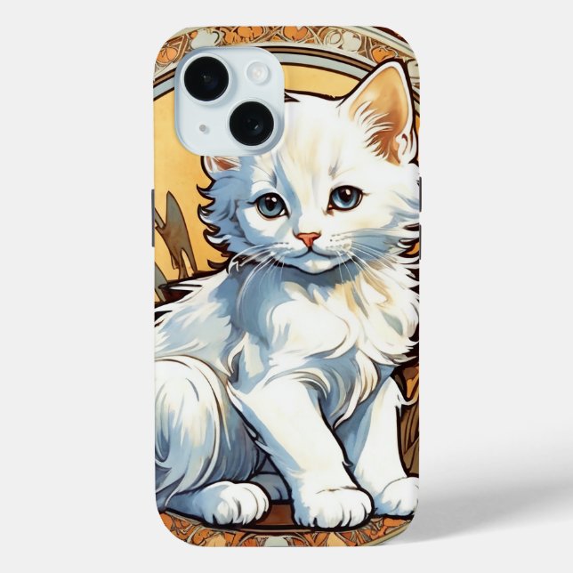Alphonse Mucha Style Cat Case-Mate iPhone Case (Back)