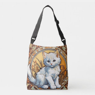 Alphonse Mucha Style Cat Crossbody Bag