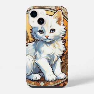 Alphonse Mucha Style Cat iPhone 14 Case