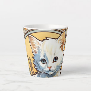 Alphonse Mucha Style Cat Latte Mug