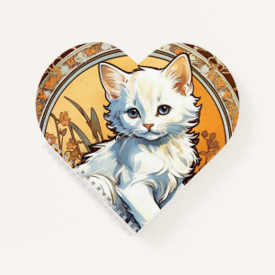 Alphonse Mucha Style Cat Notebook