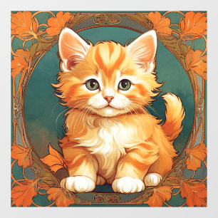 Alphonse Mucha Style Orange Cat