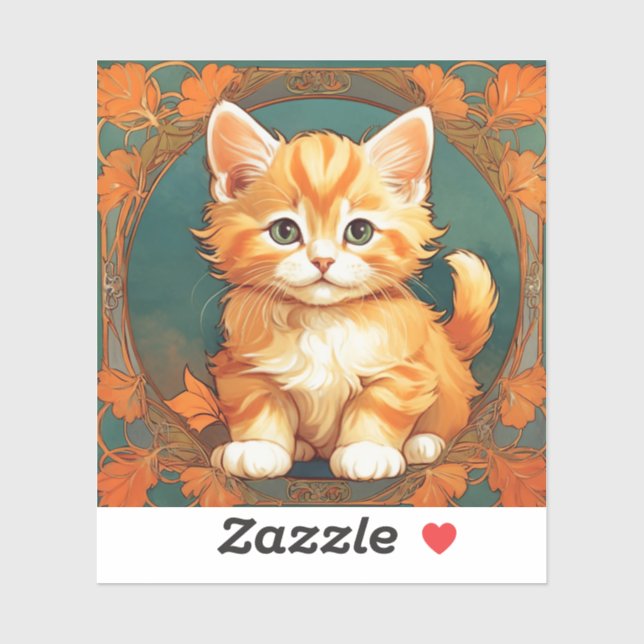 Alphonse Mucha Style Orange Cat (Sheet)