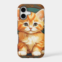 Alphonse Mucha Style Orange Cat