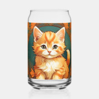 Alphonse Mucha Style Orange Cat