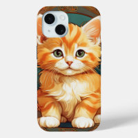 Alphonse Mucha Style Orange Cat