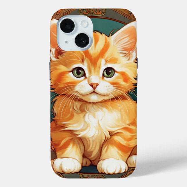 Alphonse Mucha Style Orange Cat Case-Mate iPhone Case (Back)