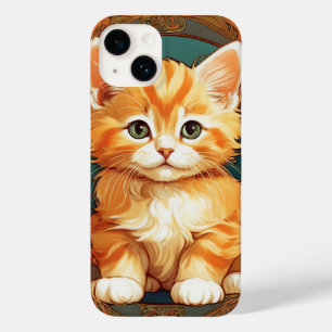 Alphonse Mucha Style Orange Cat Case-Mate iPhone 14 Case